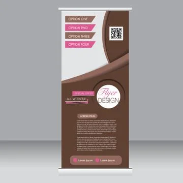 Roll up banner stand template. Abstract background for design Stock Illustration