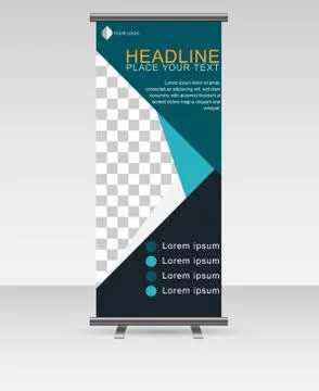 Roll up banner stand template. Abstract background for design, business, educ Stock Illustration