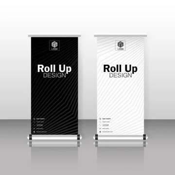 Roll up banner stand template. Abstract background for design, business, educ Stock Illustration