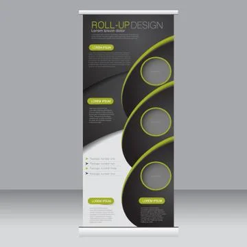 Roll up banner stand template. Stock Illustration