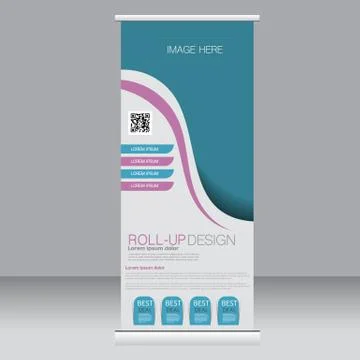 Roll up banner stand template. Stock Illustration