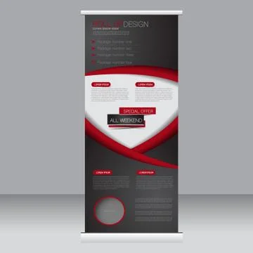 Roll up banner stand template. Stock Illustration