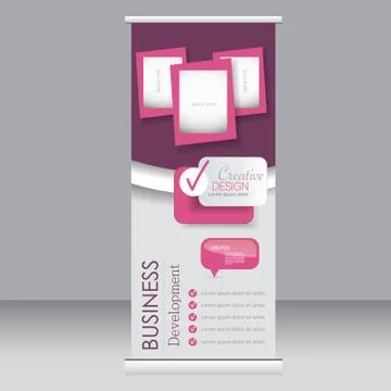 Roll up banner stand template. Stock Illustration