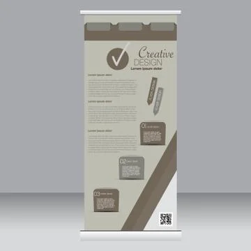 Roll up banner stand template. Stock Illustration