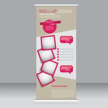 Roll up banner stand template. Stock Illustration