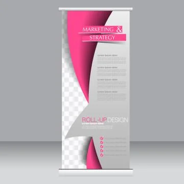 Roll up banner stand template. Stock Illustration