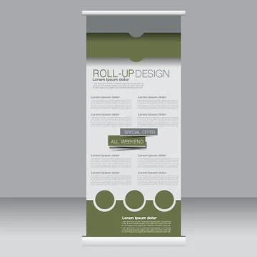 Roll up banner stand template. Stock Illustration