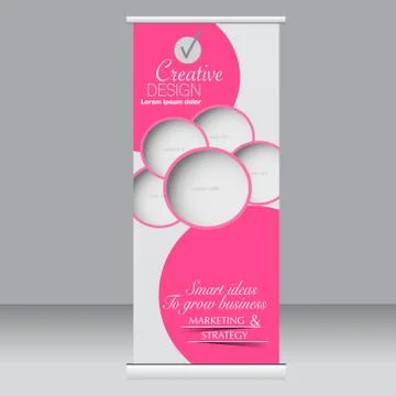 Roll up banner stand template. Stock Illustration