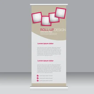 Roll up banner stand template. Stock Illustration