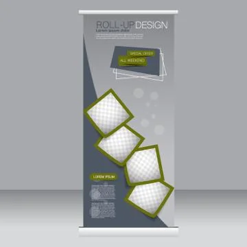Roll up banner stand template. Stock Illustration
