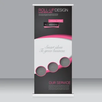 Roll up banner stand template. Stock Illustration