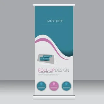 Roll up banner stand template. Stock Illustration