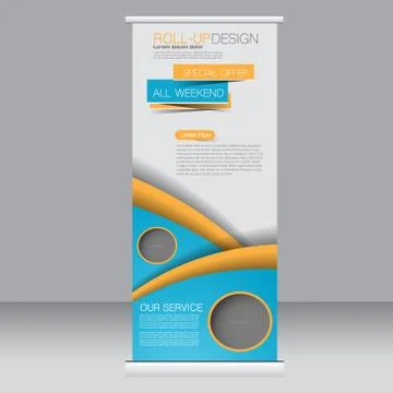 Roll up banner stand template. Illustrazione stock