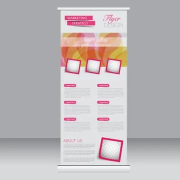 Roll up banner stand template. Stock Illustration