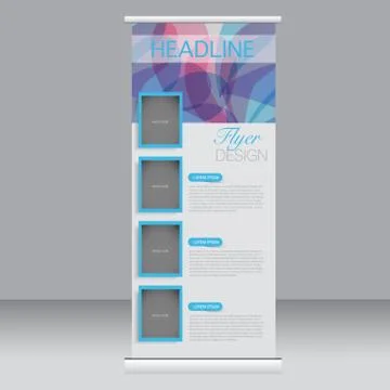 Roll up banner stand template. Stock Illustration