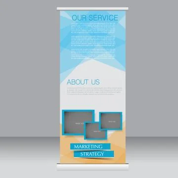 Roll up banner stand template. Stock Illustration