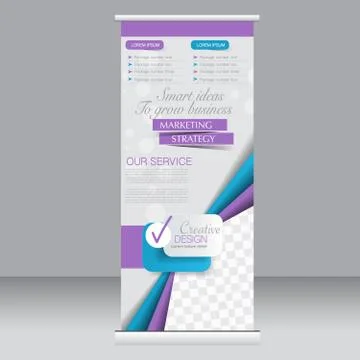 Roll up banner stand template. Stock Illustration