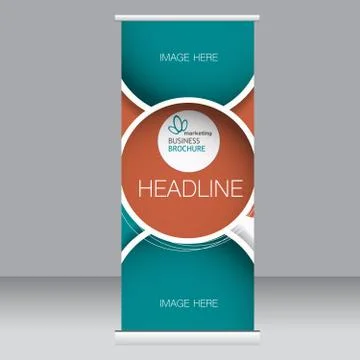 Roll up banner stand template. Stock Illustration