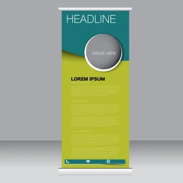 Roll up banner stand template. Stock Illustration