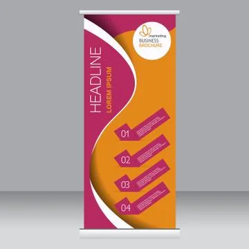 Roll up banner stand template. Stock Illustration