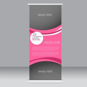 Roll up banner stand template. Stock Illustration