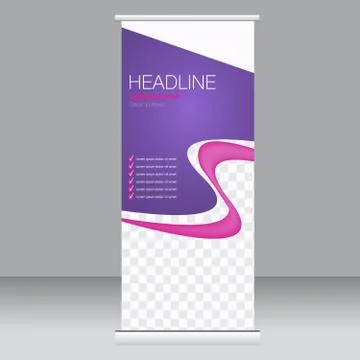 Roll up banner stand template. Stock Illustration