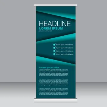 Roll up banner stand template. Stock Illustration