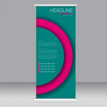 Roll up banner stand template. Stock Illustration