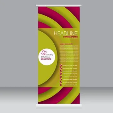 Roll up banner stand template. Illustrazione stock