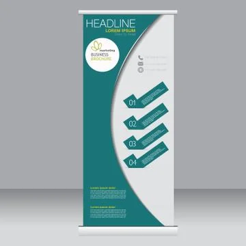 Roll up banner stand template. Stock Illustration