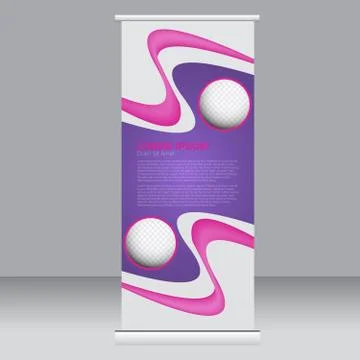 Roll up banner stand template. Illustrazione stock