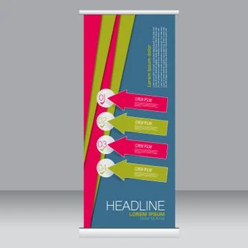 Roll up banner stand template. Stock Illustration