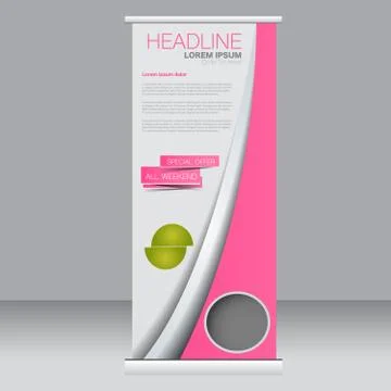 Roll up banner stand template. Stock Illustration