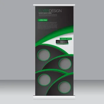 Roll up banner stand template. Stock Illustration