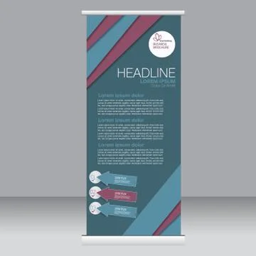 Roll up banner stand template. Stock Illustration