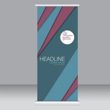 Roll up banner stand template. Illustrazione stock