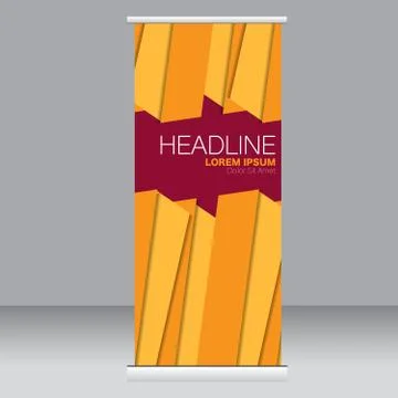 Roll up banner stand template. Stock Illustration