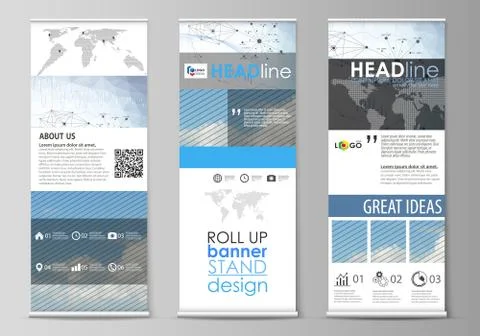 Roll up banner stands, geometric design templates, business concept, corporate Illustrazione stock