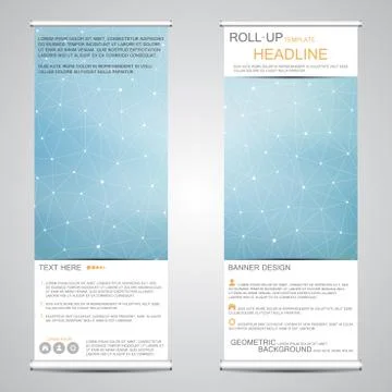 Roll-up banner stands for presentation and publication. Geometric abstract 스톡 일러스트
