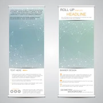 Roll-up banner stands for presentation and publication. Geometric abstract 스톡 일러스트