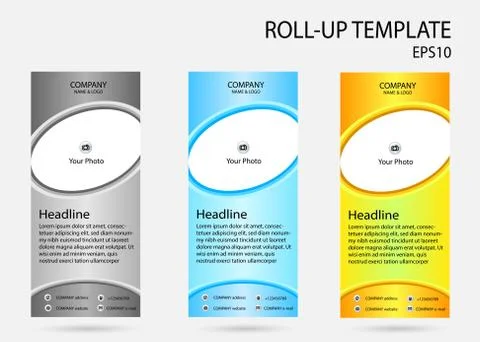 Roll-up banner template Stock Illustration