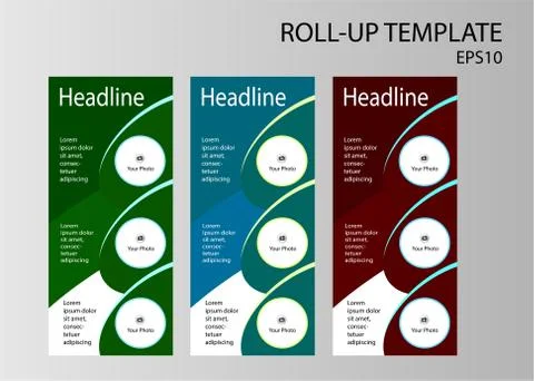 Roll-up banner template Stock Illustration