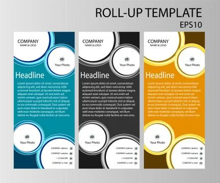 Roll-up banner template Stock Illustration