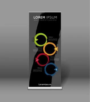 Roll up banner template Stock Illustration