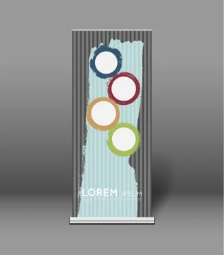 Roll up banner template Stock Illustration