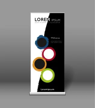 Roll up banner template Stock Illustration