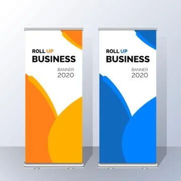 Roll Up Banner template vector illustration, background, stand, display, adverti Illustrazione stock
