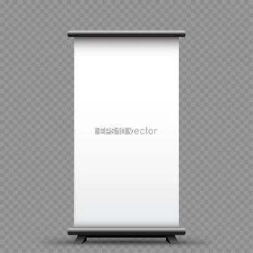 Roll up banner transparent background Stock Illustration