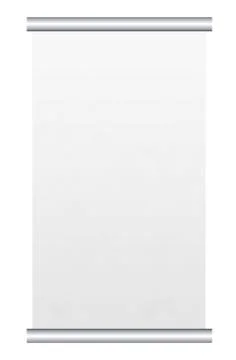 Roll up banner on white background, 3d illustration Stock Illustration