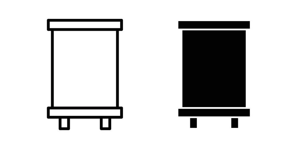 Roll up banners icon set modern line and solid style collection. Stock Illustration